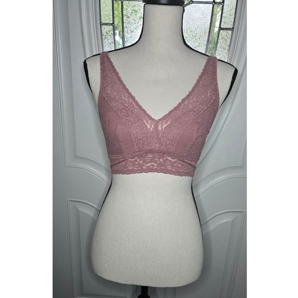 Felina Dusty Rose‎ Lace Racerback Bralette Wireless Bra Size Small